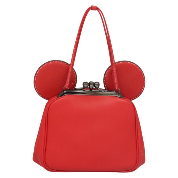 Coach Disney Collaboration Hand Bag Leather Red Auth 120076