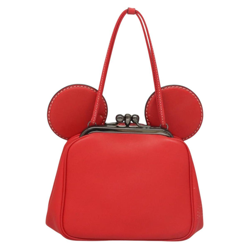 Coach Disney Collaboration Hand Bag Leather Red Auth 120076