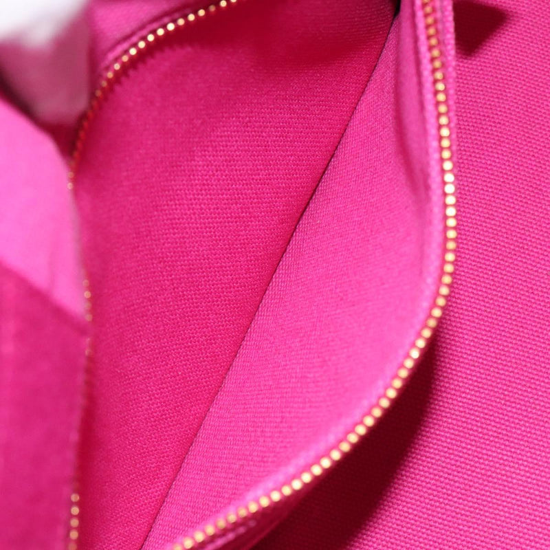 PRADA Canapa PM Hand Bag Canvas 2way Pink Gold Auth 120078