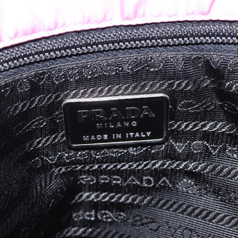 PRADA Hand Bag Nylon Pink Silver Auth 120133