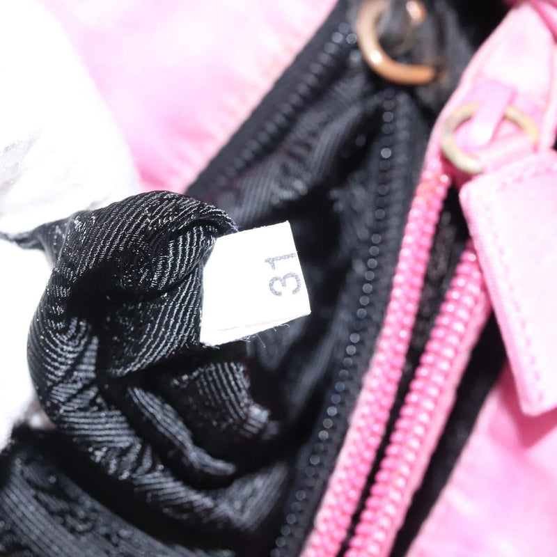PRADA Hand Bag Nylon Pink Silver Auth 120133