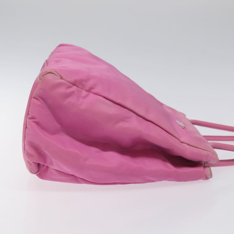 PRADA Hand Bag Nylon Pink Silver Auth 120133
