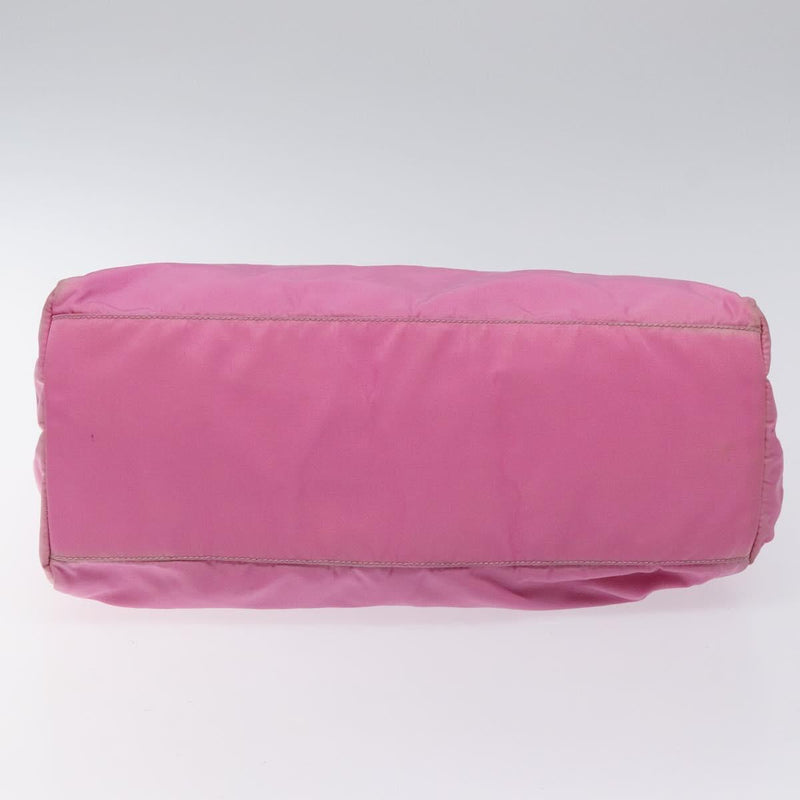 PRADA Hand Bag Nylon Pink Silver Auth 120133