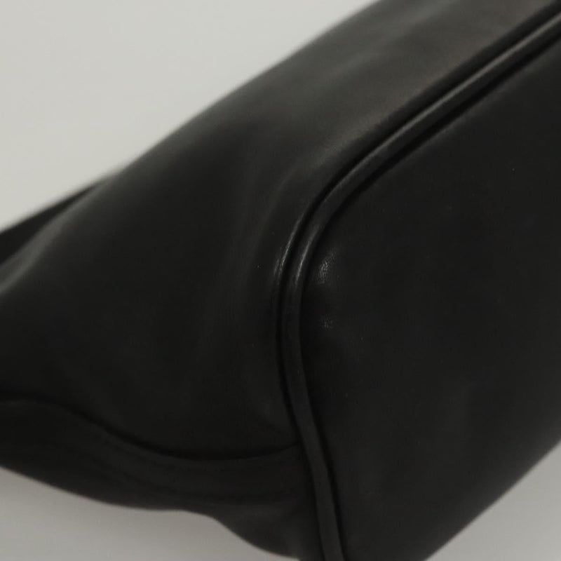 GUCCI Accessory Pouch Leather Black Silver 039 1103 Auth 120134