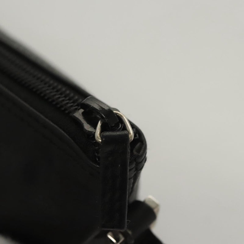GUCCI Accessory Pouch Leather Black Silver 039 1103 Auth 120134