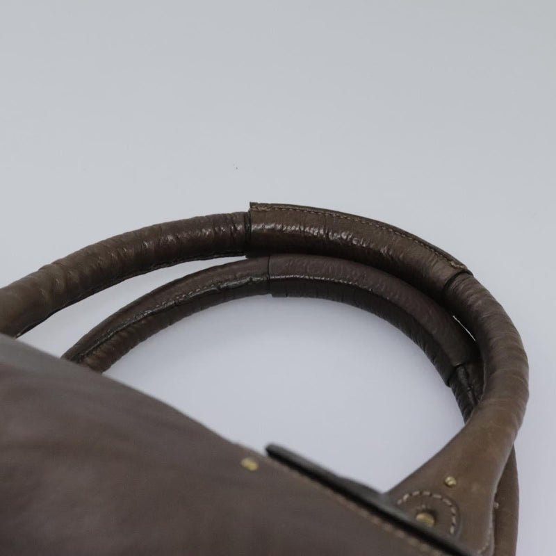 Chloe Paddington Shoulder Bag Leather Brown Gold Silver Auth 120155