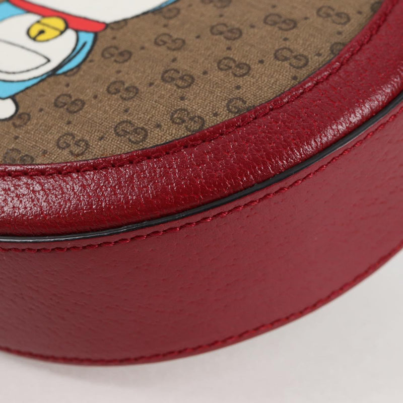 GUCCI GG Supreme Doraemon Collaboration Bag PVC Beige Gold 625216 Auth 120169M