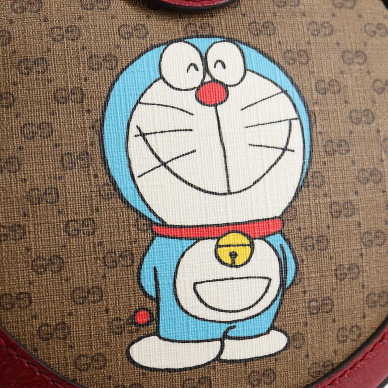 GUCCI GG Supreme Doraemon Collaboration Bag PVC Beige Gold 625216 Auth 120169M