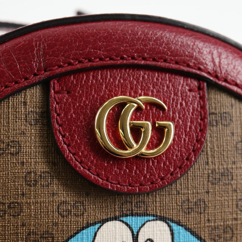GUCCI GG Supreme Doraemon Collaboration Bag PVC Beige Gold 625216 Auth 120169M