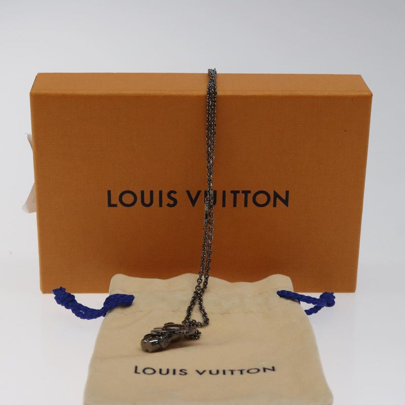 LOUIS VUITTON Pendant Vivienne Necklace metal Silver Tone M00831 LV Auth 120237
