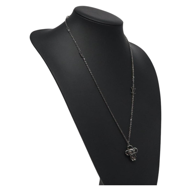 LOUIS VUITTON Pendant Vivienne Necklace metal Silver Tone M00831 LV Auth 120237
