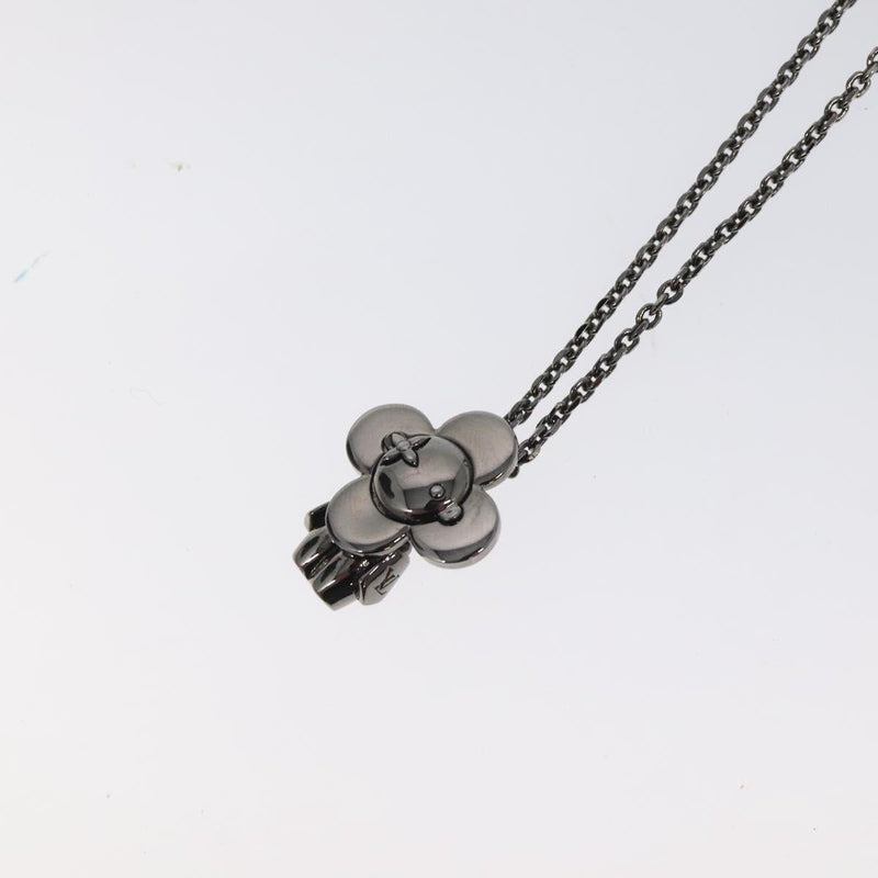 LOUIS VUITTON Pendant Vivienne Necklace metal Silver Tone M00831 LV Auth 120237
