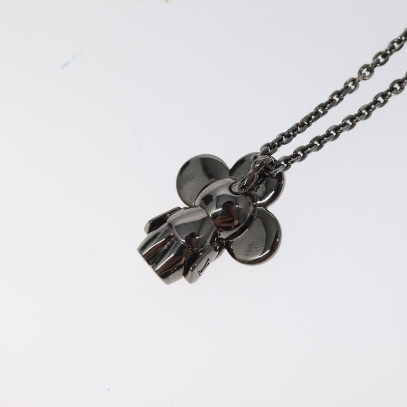 LOUIS VUITTON Pendant Vivienne Necklace metal Silver Tone M00831 LV Auth 120237