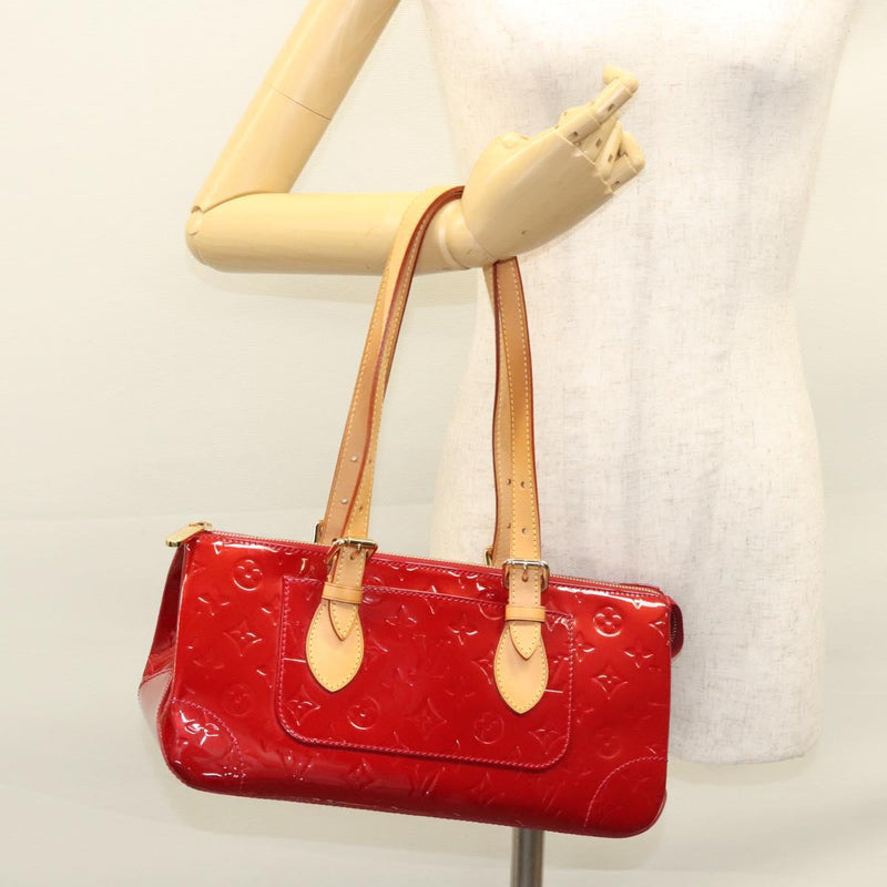 LOUIS VUITTON Vernis Rosewood Avenue Bag Pomme D'amour M93507 LV Auth 120346