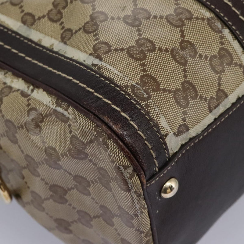 GUCCI GG Crystal Hand Bag Brown Gold 181488 Auth 120356