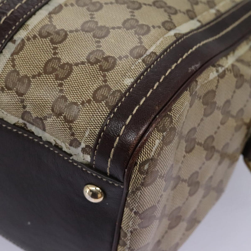 GUCCI GG Crystal Hand Bag Brown Gold 181488 Auth 120356