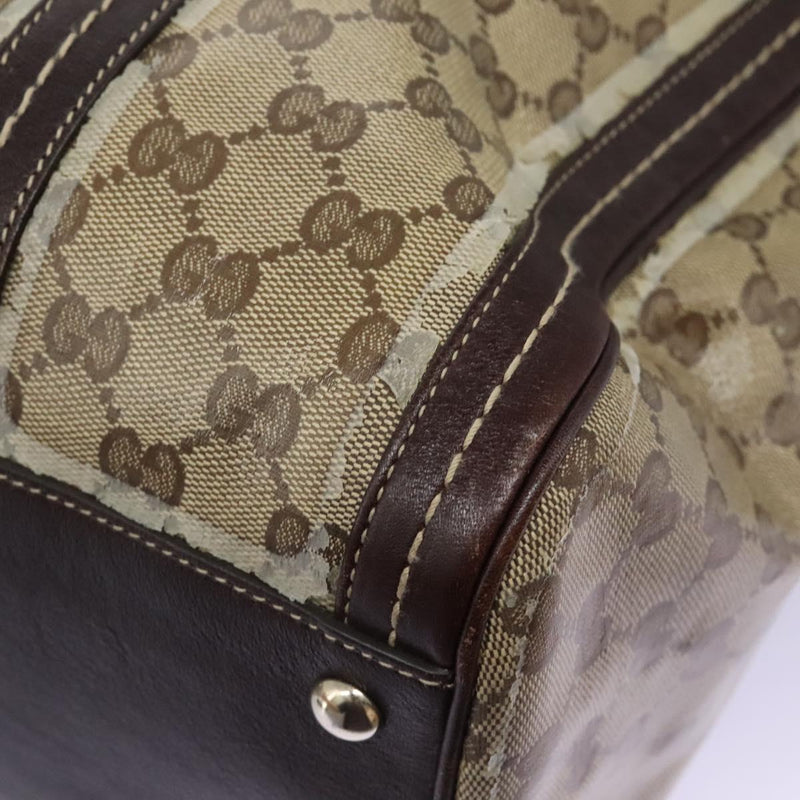 GUCCI GG Crystal Hand Bag Brown Gold 181488 Auth 120356