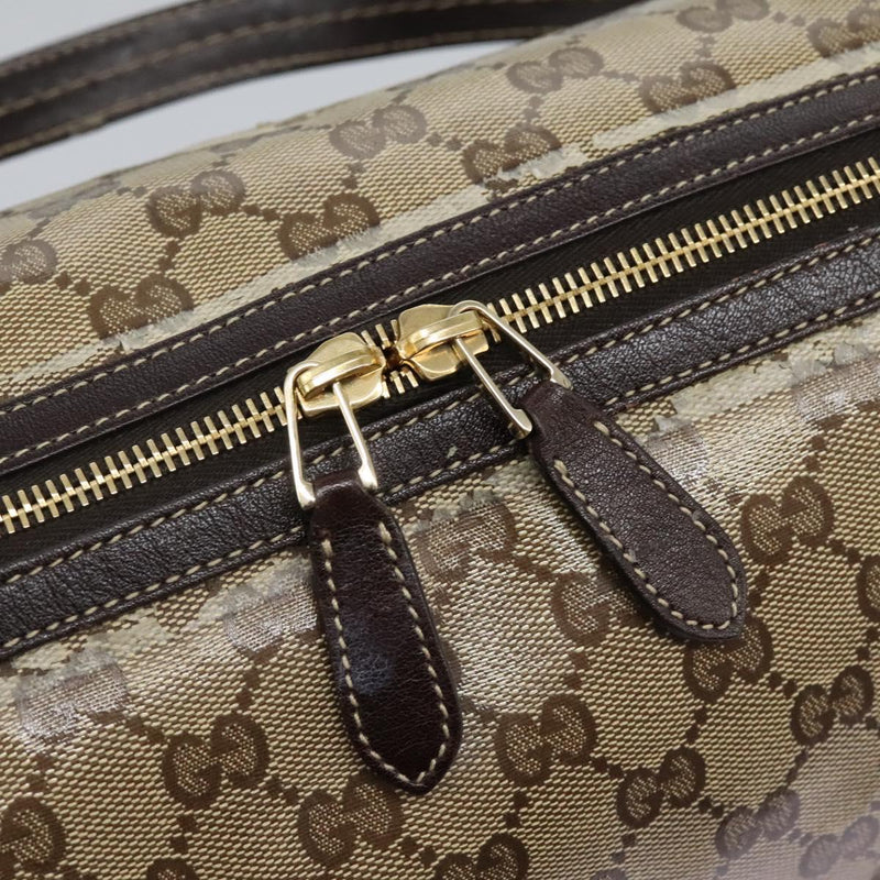 GUCCI GG Crystal Hand Bag Brown Gold 181488 Auth 120356