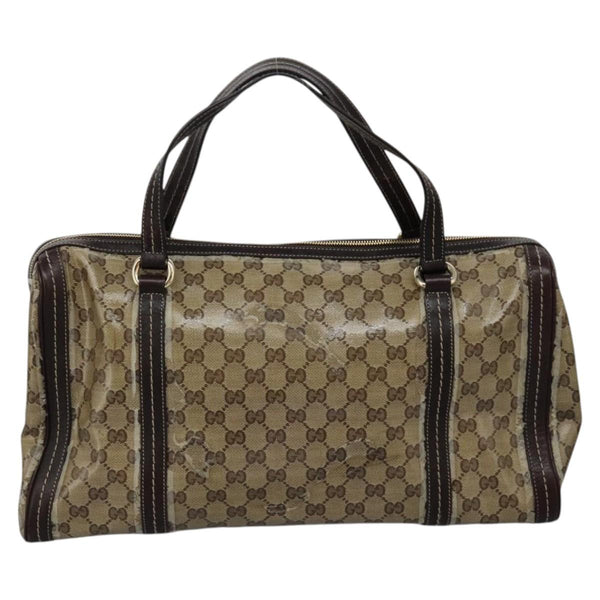 GUCCI GG Crystal Hand Bag Brown Gold 181488 Auth 120356