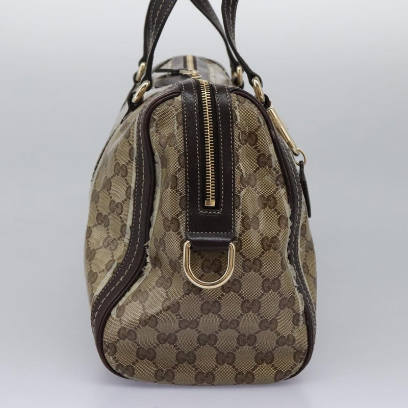 GUCCI GG Crystal Hand Bag Brown Gold 181488 Auth 120356