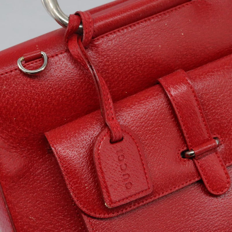 GUCCI Hand Bag Leather 2way Red 000 2058 0307 5 Auth 120361
