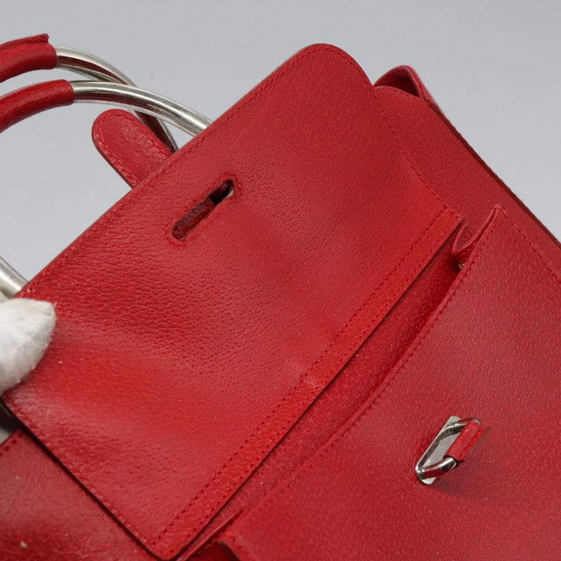 GUCCI Hand Bag Leather 2way Red 000 2058 0307 5 Auth 120361