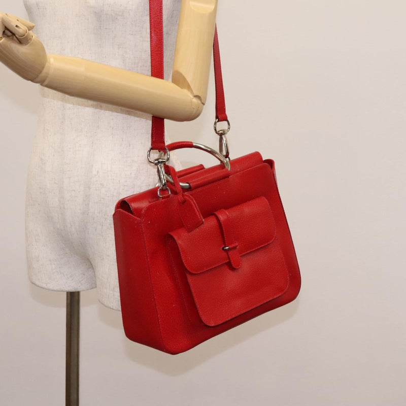 GUCCI Hand Bag Leather 2way Red 000 2058 0307 5 Auth 120361