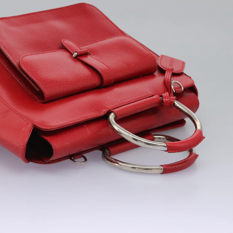 GUCCI Hand Bag Leather 2way Red 000 2058 0307 5 Auth 120361