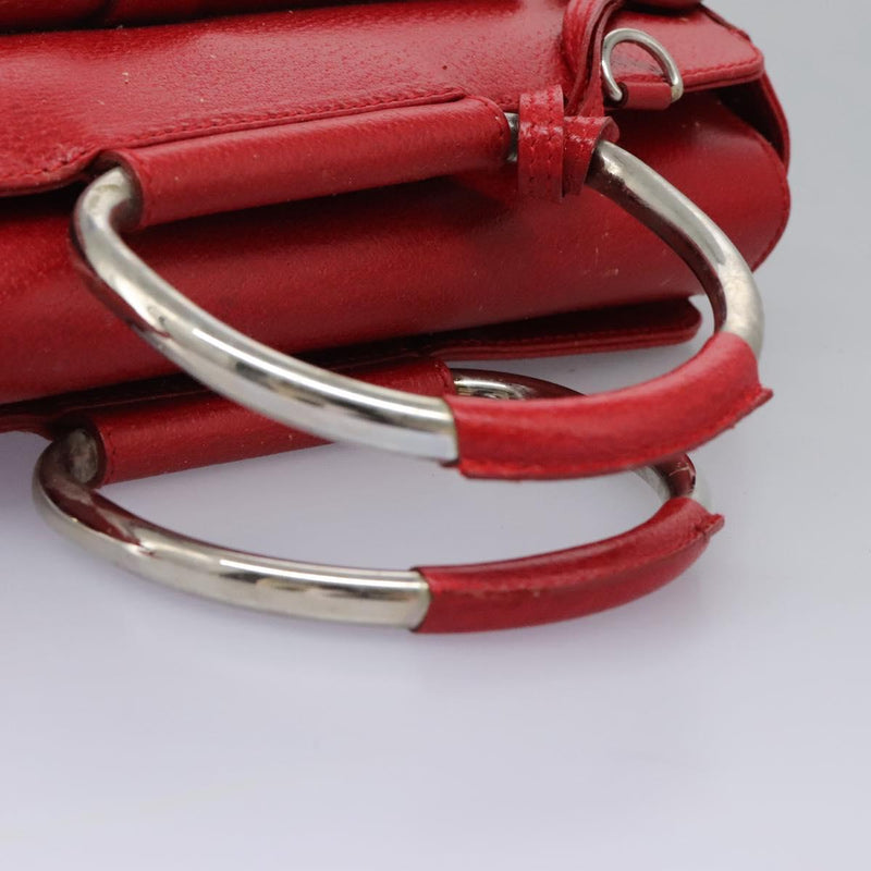 GUCCI Hand Bag Leather 2way Red 000 2058 0307 5 Auth 120361