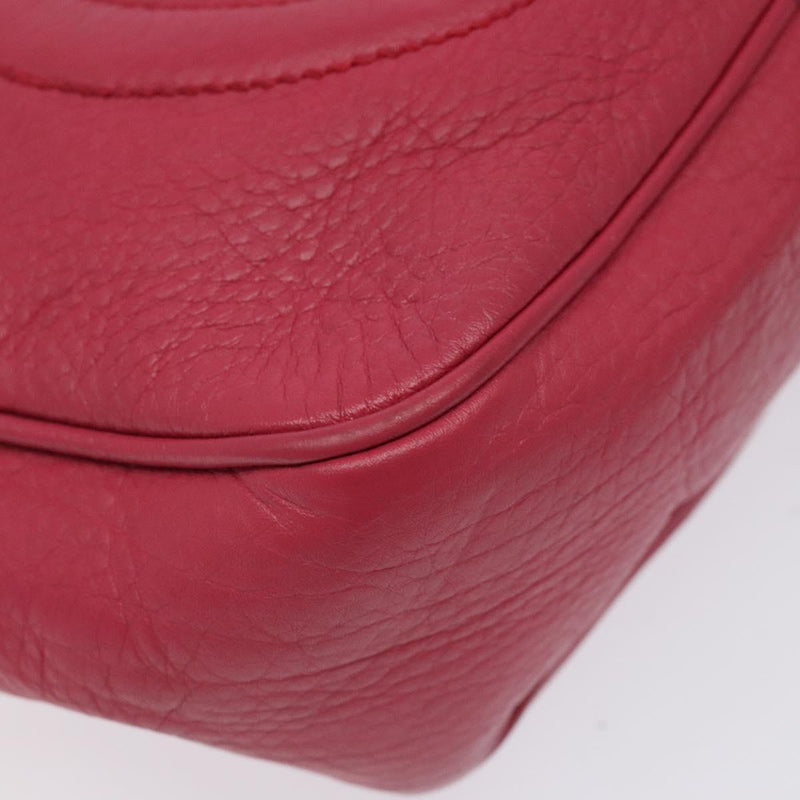 GUCCI Soho Shoulder Bag Leather Pink Gold 308364 Auth 120366