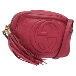 GUCCI Soho Shoulder Bag Leather Pink Gold 308364 Auth 120366