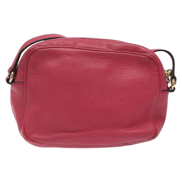 GUCCI Soho Shoulder Bag Leather Pink Gold 308364 Auth 120366