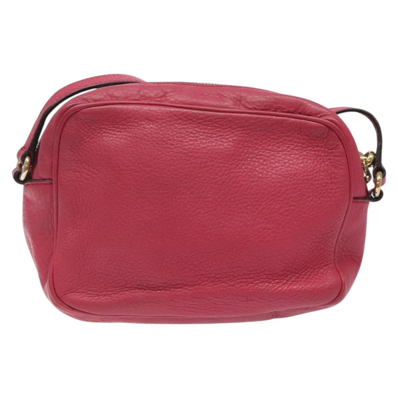 GUCCI Soho Shoulder Bag Leather Pink Gold 308364 Auth 120366