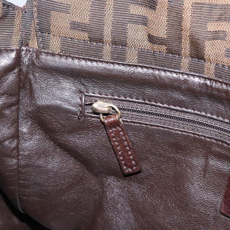 FENDI Zucca Canvas Hand Bag 2way Black Brown Auth 120380