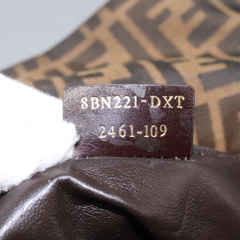 FENDI Zucca Canvas Hand Bag 2way Black Brown Auth 120380