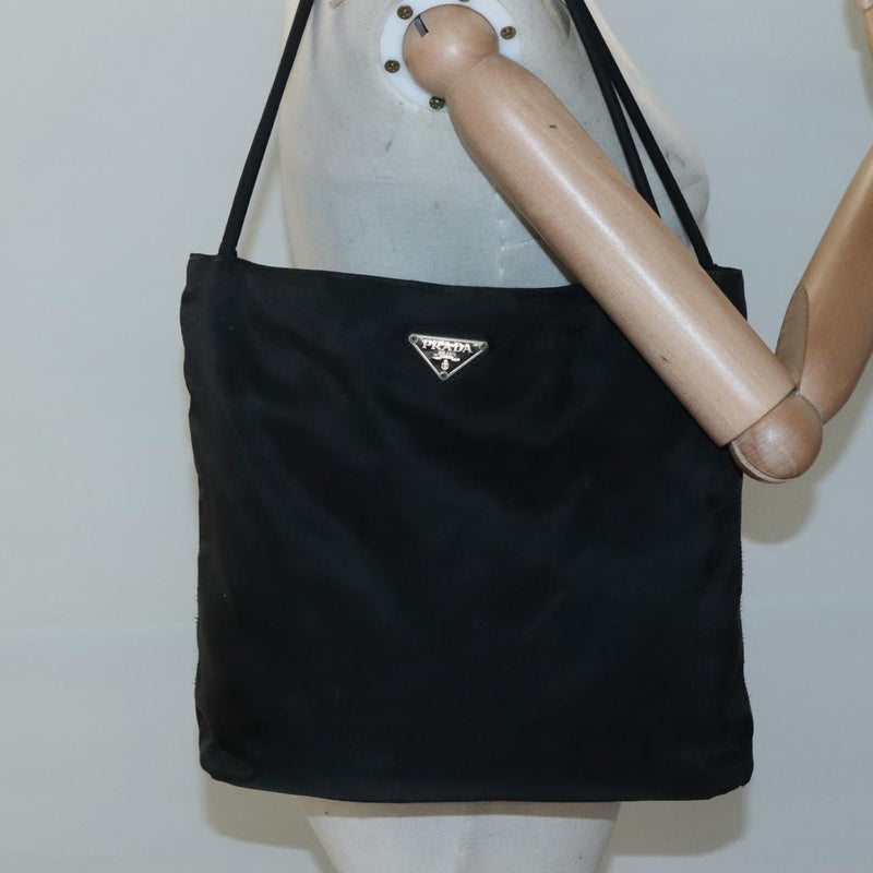PRADA Tote Bag Nylon Black Auth 120381