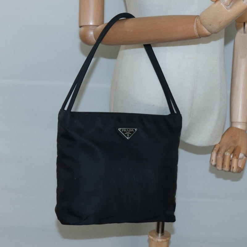 PRADA Hand Bag Nylon Black Auth 120455