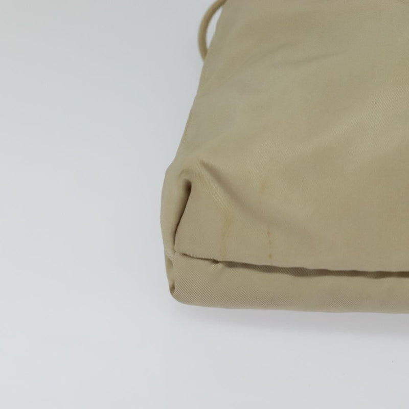 PRADA Pouch Nylon Beige Auth 120457
