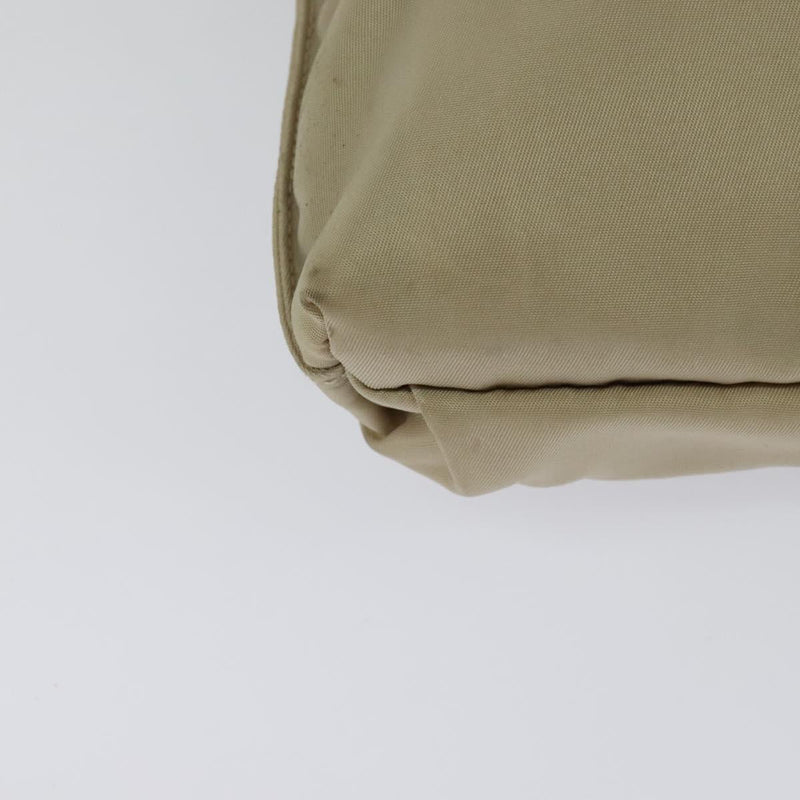 PRADA Pouch Nylon Beige Auth 120457