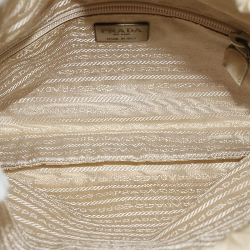 PRADA Pouch Nylon Beige Auth 120457
