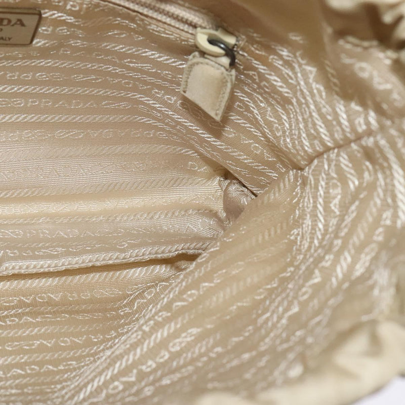 PRADA Pouch Nylon Beige Auth 120457