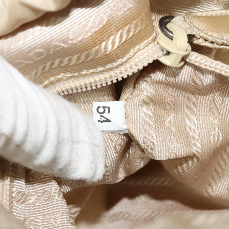 PRADA Pouch Nylon Beige Auth 120457