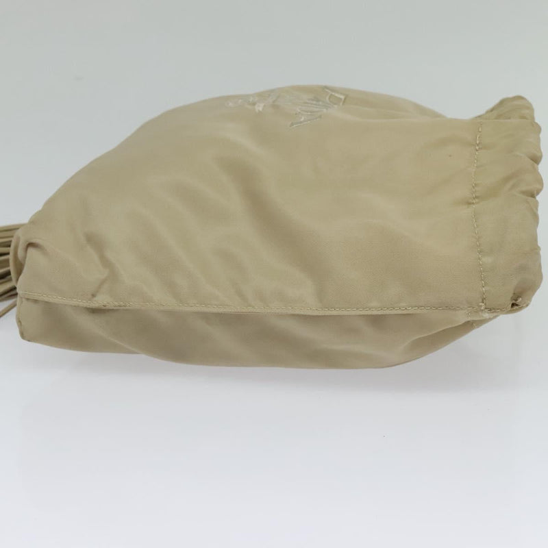 PRADA Pouch Nylon Beige Auth 120457