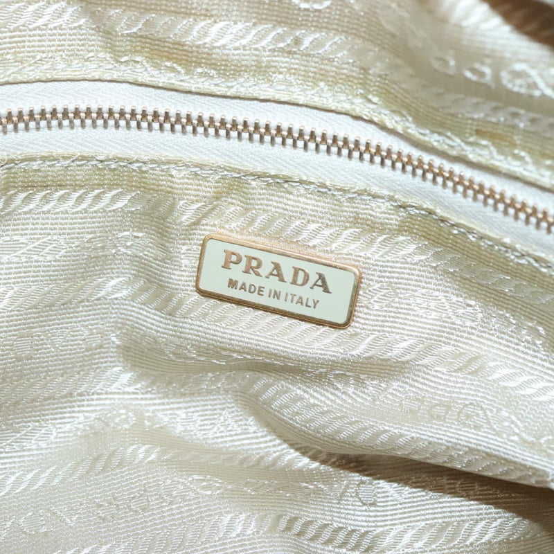 PRADA Hand Bag Nylon Red Gold Auth 120461