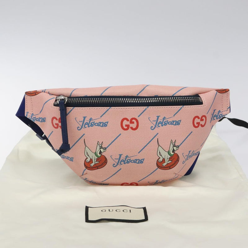 GUCCI THE Jetsons Children's Body Bag PVC Leather Pink 502095 Auth 120466