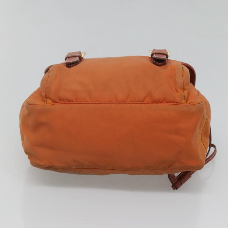 PRADA Shoulder Bag Nylon Brown Gold Auth 120483