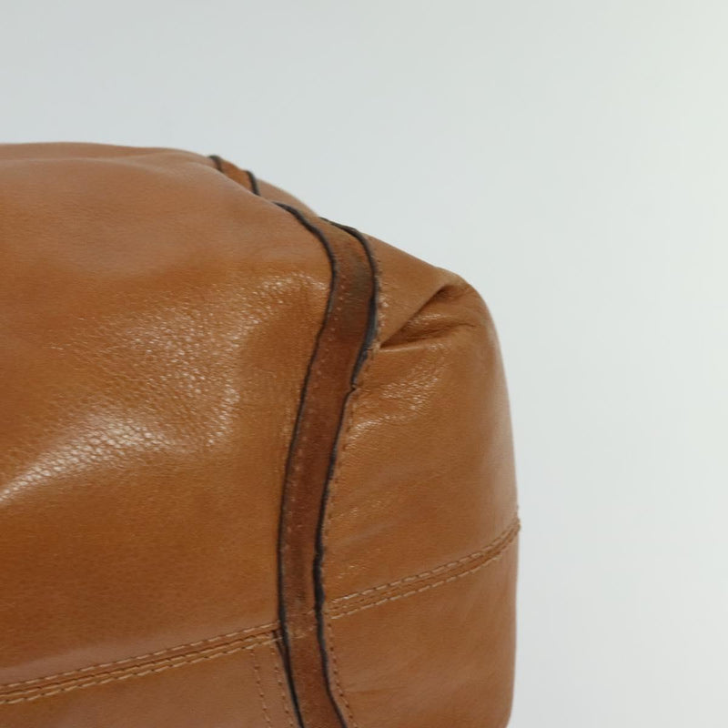 Coach Hand Bag Leather 2way Brown Gold Auth 120493