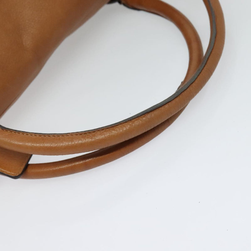 Coach Hand Bag Leather 2way Brown Gold Auth 120493