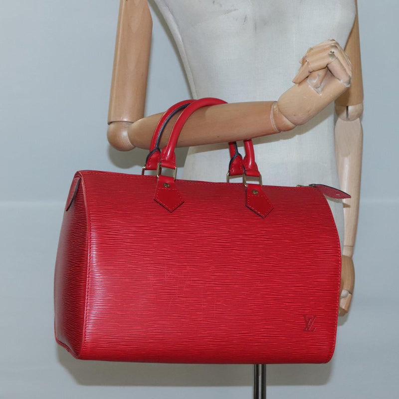 LOUIS VUITTON Epi Speedy 30 Hand Bag Castilian Red M43007 LV Auth 120534