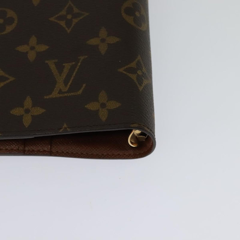 LOUIS VUITTON Monogram Agenda GM Day Planner Cover R20006 LV Auth 120542